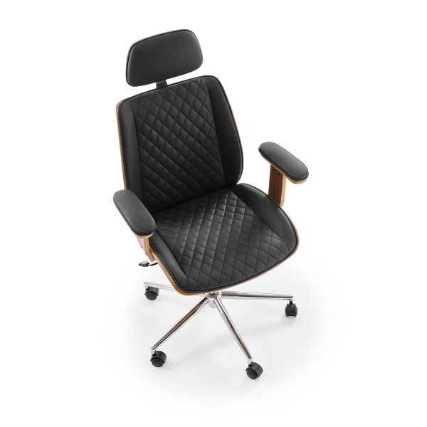 Fotel TIMBER gabinetowy orzechowy/czarny - Halmar