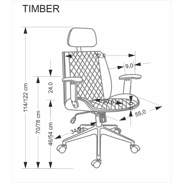 Fotel TIMBER gabinetowy orzechowy/czarny - Halmar