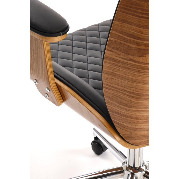 Fotel TIMBER gabinetowy orzechowy/czarny - Halmar