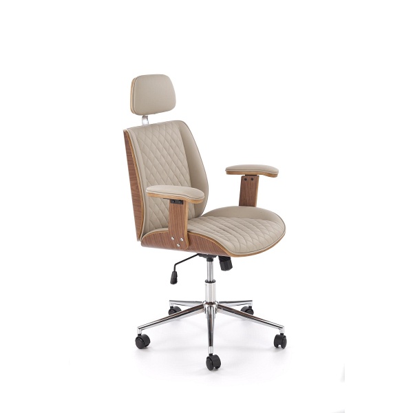 Fotel TIMBER gabinetowy orzechowy/beżowy - Halmar