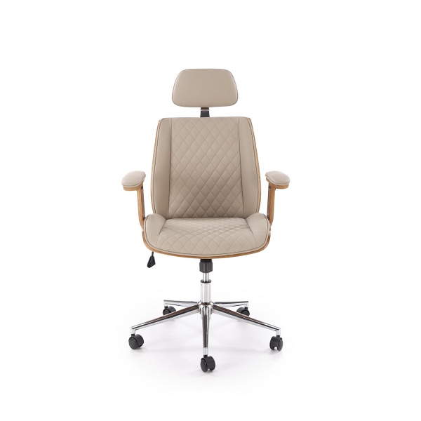 Fotel TIMBER gabinetowy orzechowy/beżowy - Halmar