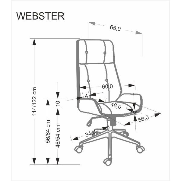 Fotel WEBSTER gabinetowy orzechowy/czarny - Halmar