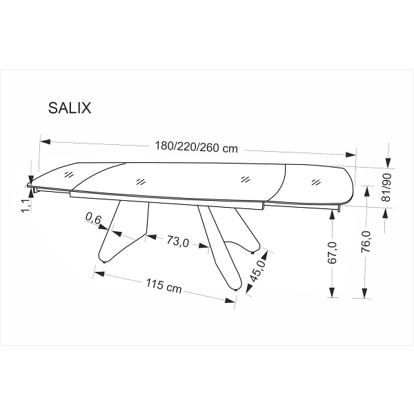 Stół SALIX rozkładany, trawertyn / kaszmir - Halmar