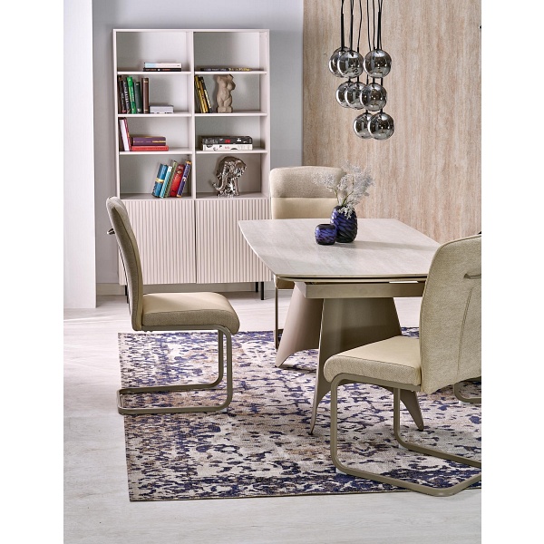 Stół SALIX rozkładany, trawertyn / kaszmir - Halmar