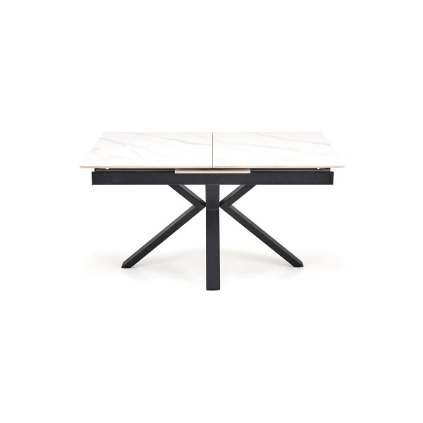 Stół PLATAN rozkładany, biały marmur / czarny - Halmar