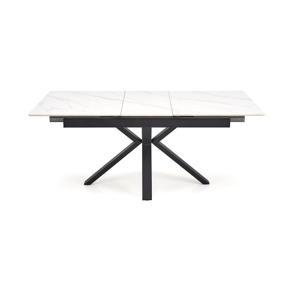 Stół PLATAN rozkładany, biały marmur / czarny - Halmar