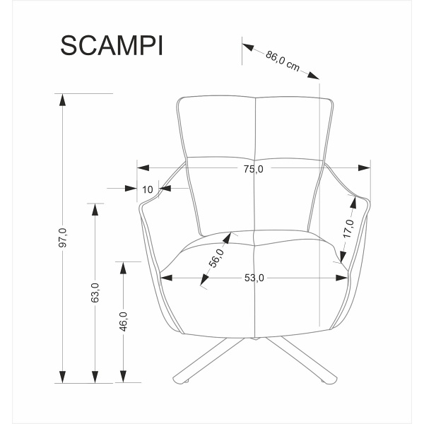 Fotel SCAMPI wypoczynkowy, cappuccino - Halmar