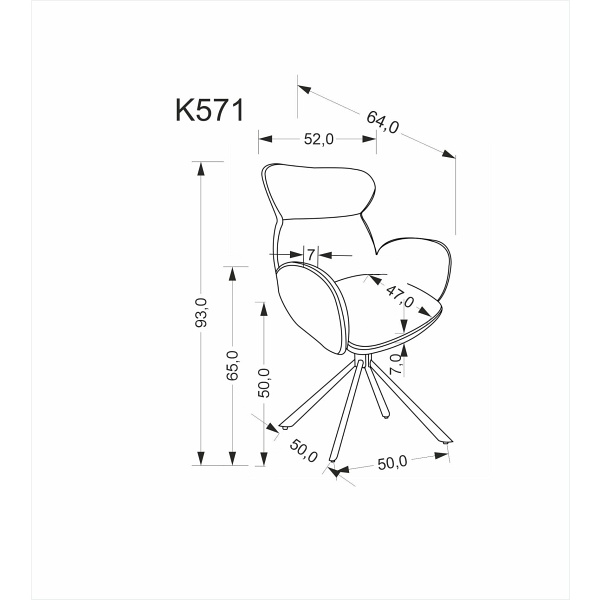 Krzesło K571 cynamonowy - Halmar