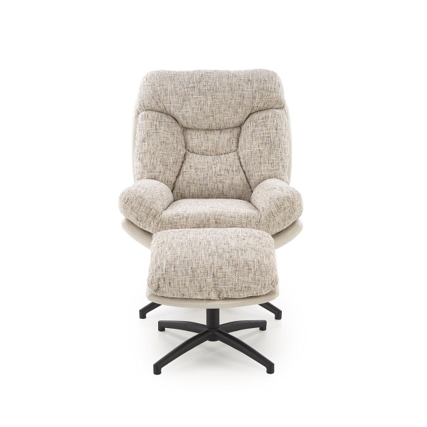 Fotel KRONOS z podnóżkiem, beżowy / wielobarwny - Halmar