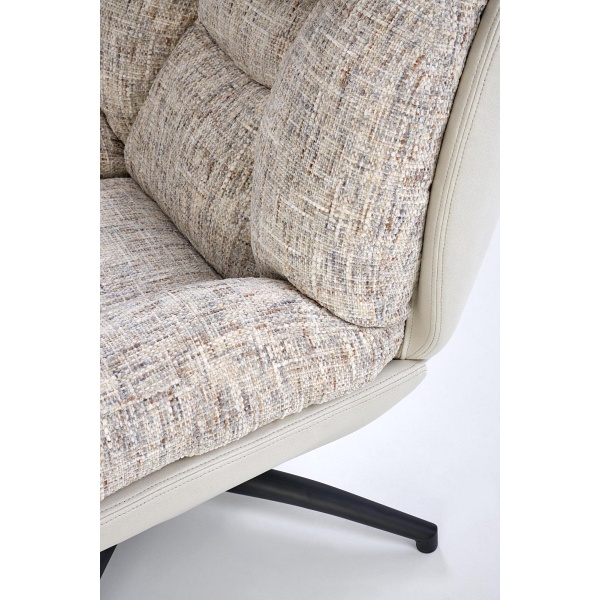 Fotel KRONOS z podnóżkiem, beżowy / wielobarwny - Halmar