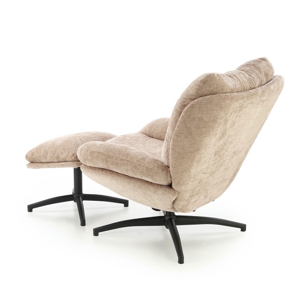 Fotel PESTO z podnóżkiem / funkcja kołyski, beżowy - Halmar