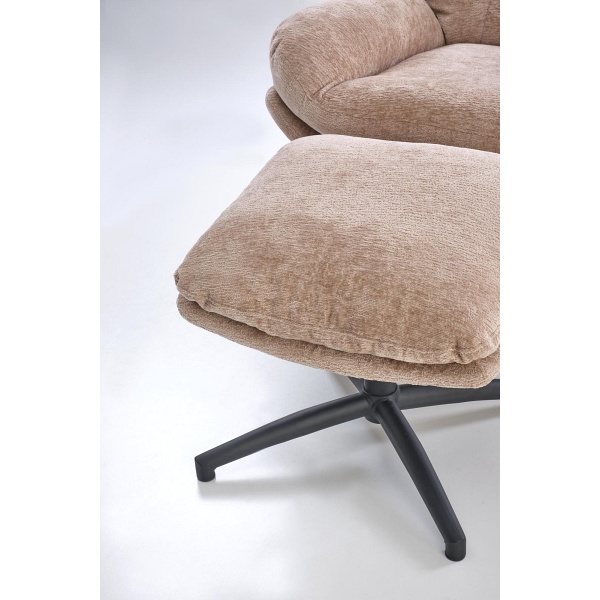 Fotel PESTO z podnóżkiem / funkcja kołyski, beżowy - Halmar