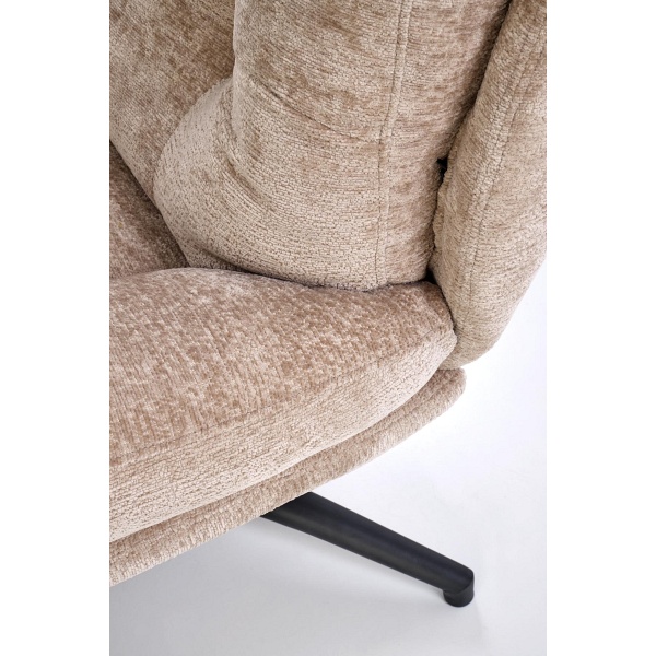 Fotel PESTO z podnóżkiem / funkcja kołyski, beżowy - Halmar