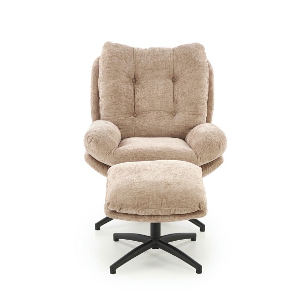 Fotel PESTO z podnóżkiem / funkcja kołyski, beżowy - Halmar