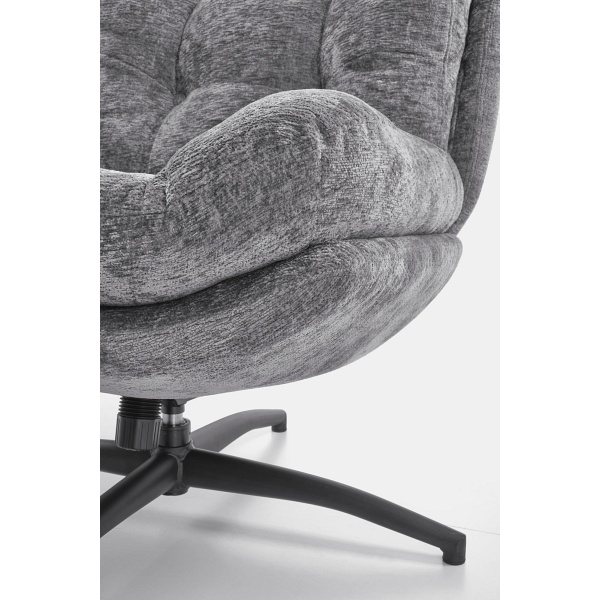 Fotel PESTO z podnóżkiem / funkcja kołyski, popielaty - Halmar