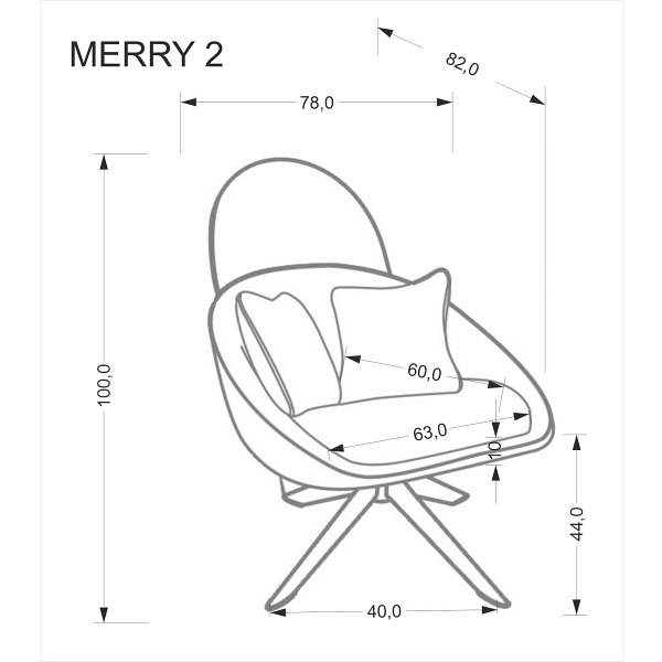 Fotel MERRY 2 wypoczynkowy z funkcją obracania, cappuccino - Halmar