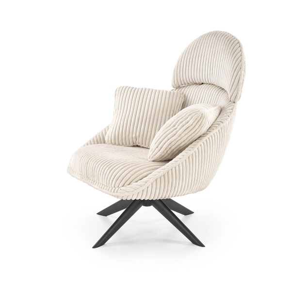 Fotel MERRY 2 wypoczynkowy z funkcją obracania, kremowy - Halmar