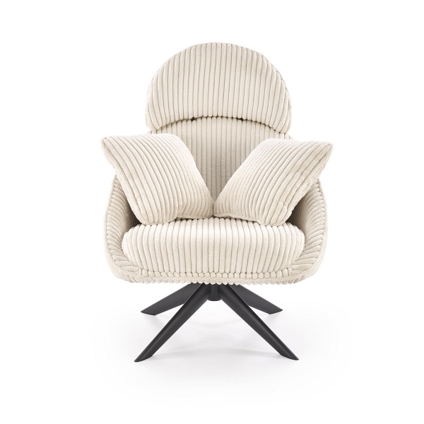 Fotel MERRY 2 wypoczynkowy z funkcją obracania, kremowy - Halmar