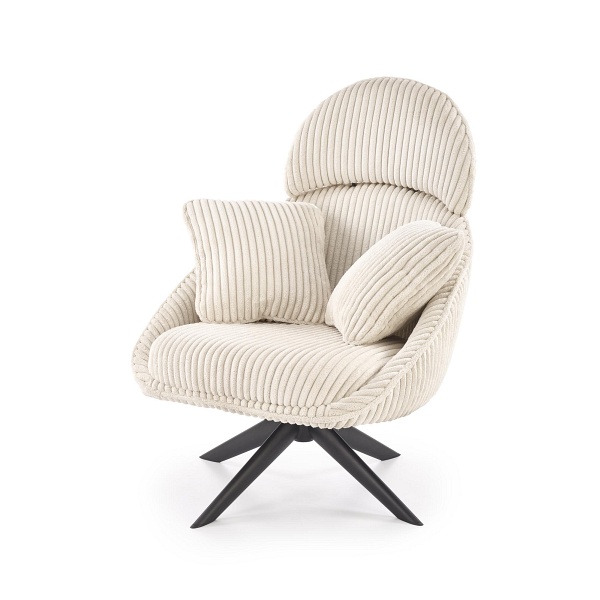 Fotel MERRY 2 wypoczynkowy z funkcją obracania, kremowy - Halmar