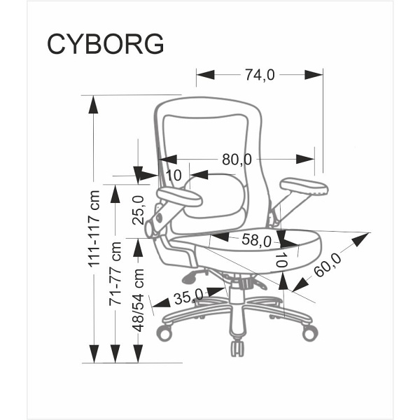 Fotel CYBORG gabinetowy czarny - Halmar