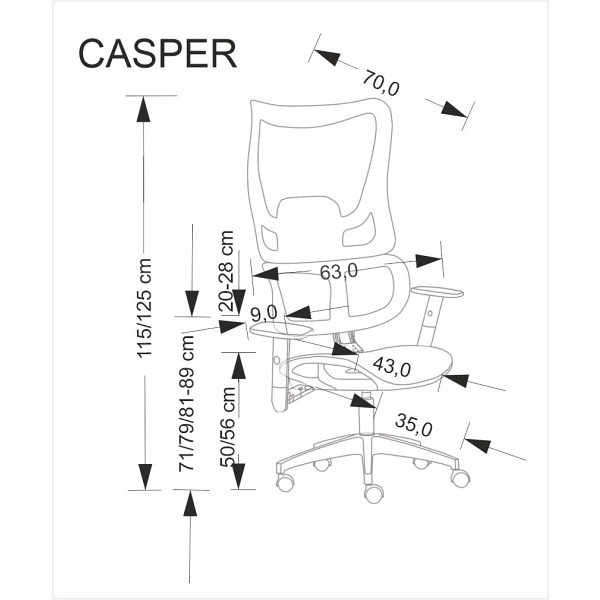 Fotel CASPER gabinetowy czarny - Halmar
