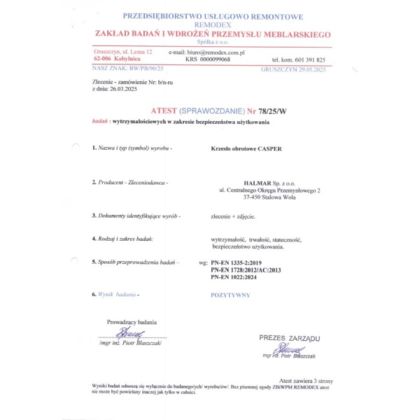 Fotel CASPER gabinetowy czarny - Halmar