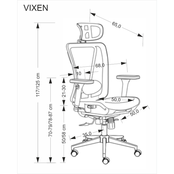 Fotel VIXEN gabinetowy czarny - Halmar