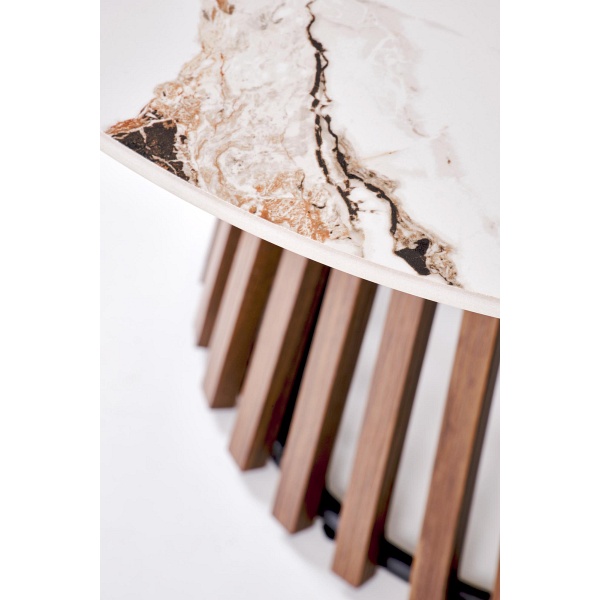 Ława CARINA beżowy marmur / orzechowy - Halmar