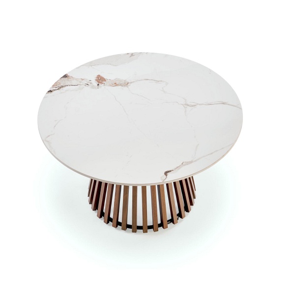 Ława CARINA beżowy marmur / orzechowy - Halmar