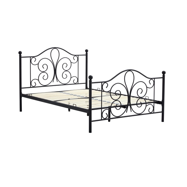 Łóżko PANAMA 140 cm metalowe czarny - Halmar