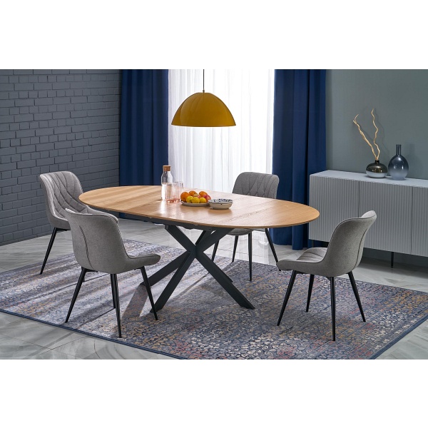 Stół ACORD rozkładany, naturalny / czarny - Halmar