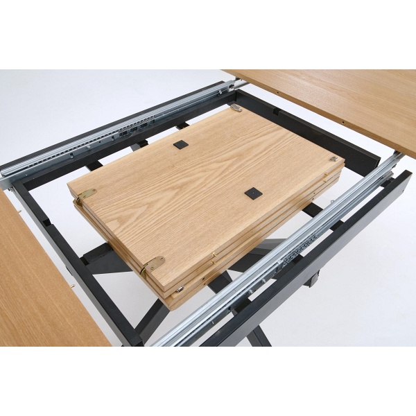 Stół ACORD rozkładany, naturalny / czarny - Halmar