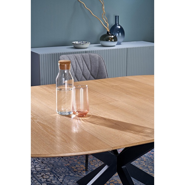 Stół ACORD rozkładany, naturalny / czarny - Halmar