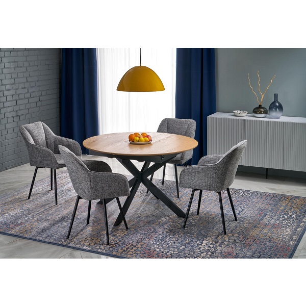 Stół ACORD rozkładany, naturalny / czarny - Halmar