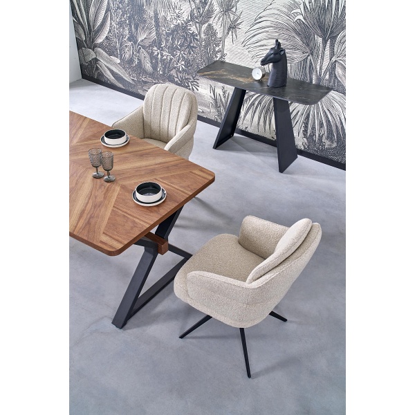 Stół BARON rozkładany, orzechowy / czarny - Halmar