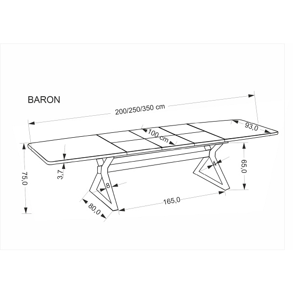 Stół BARON rozkładany, orzechowy / czarny - Halmar