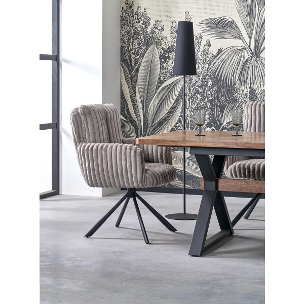 Stół BARON rozkładany, orzechowy / czarny - Halmar