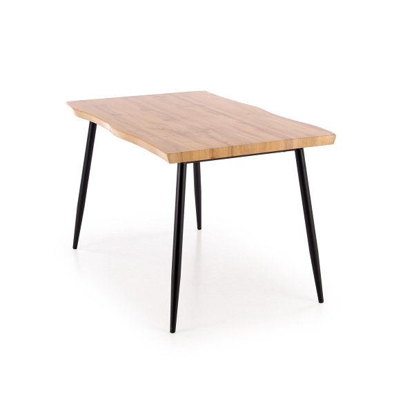 Stół DICKY zestaw + 4 krzesła, naturalny / czarny / popielaty - Halmar