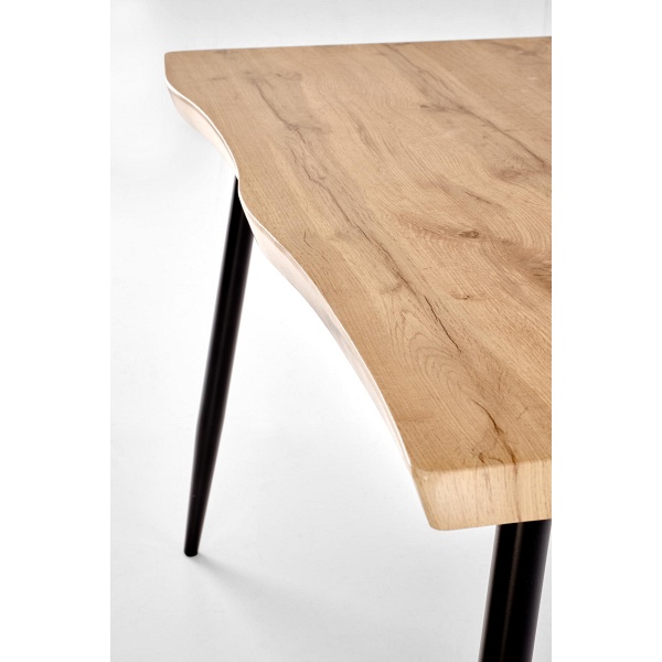 Stół DICKY zestaw + 4 krzesła, naturalny / czarny / popielaty - Halmar