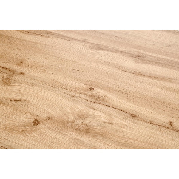 Stół DICKY zestaw + 4 krzesła, naturalny / czarny / popielaty - Halmar