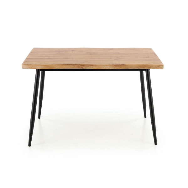 Stół DICKY zestaw + 4 krzesła, naturalny / czarny / popielaty - Halmar