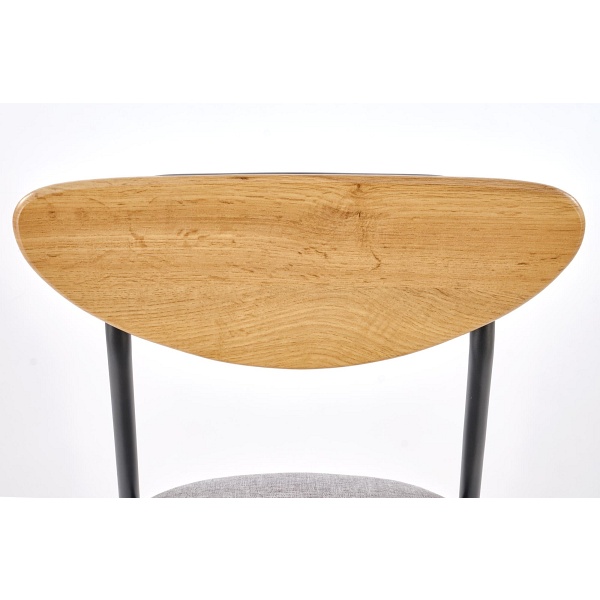 Stół DICKY zestaw + 4 krzesła, naturalny / czarny / popielaty - Halmar