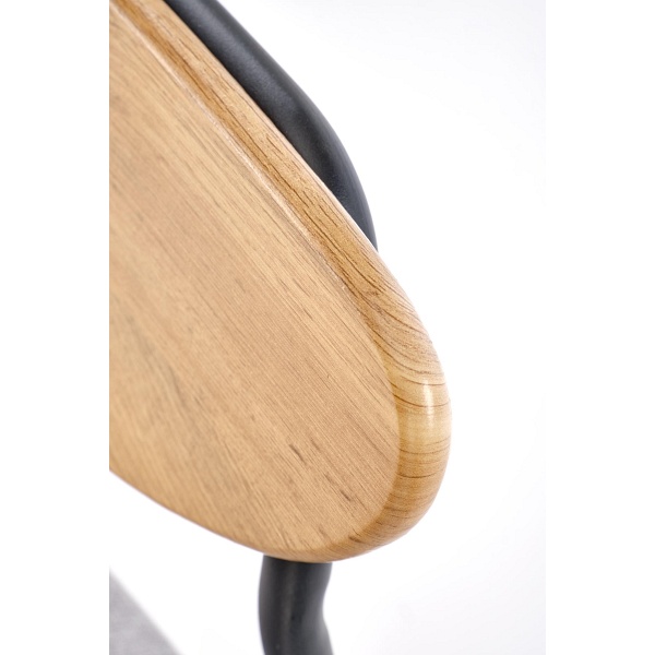 Stół DICKY zestaw + 4 krzesła, naturalny / czarny / popielaty - Halmar