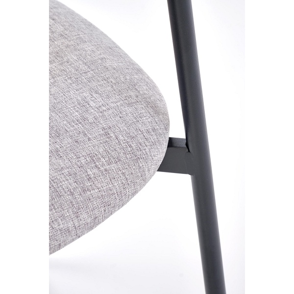 Stół DICKY zestaw + 4 krzesła, naturalny / czarny / popielaty - Halmar