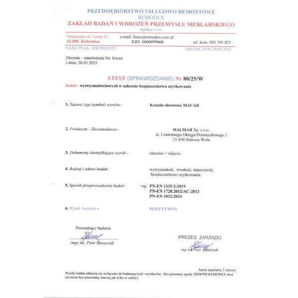 Fotel MACAR gabinetowy, czarny - Halmar