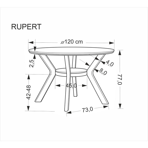 Stół RUPERT okrągły, orzechowy - Halmar