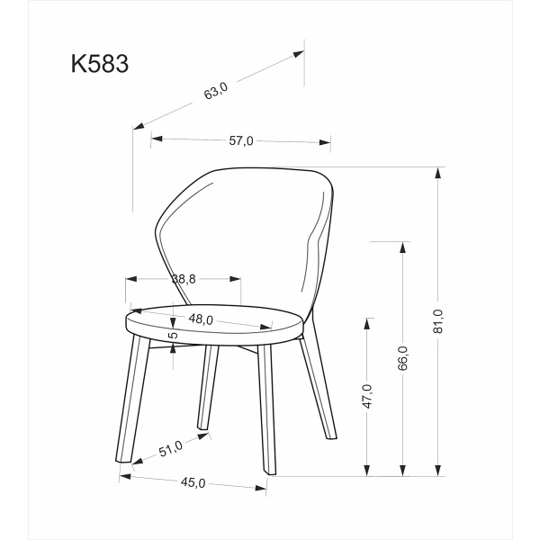 Krzesło K583 , orzechowy / brązowy / beżowy - Halmar