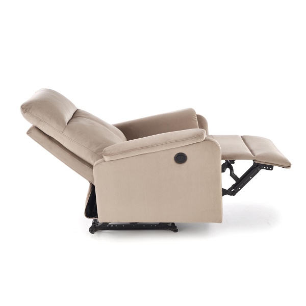 Fotel CROCUS wypoczynkowy z funkcją elektrycznego rozkładania, beżowy - Halmar