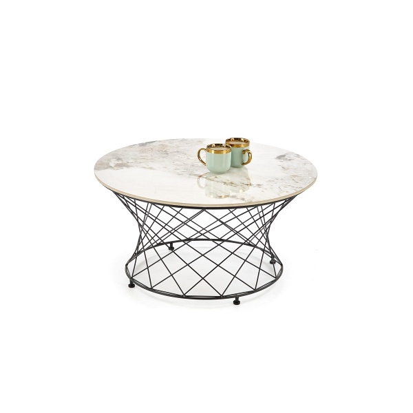 Ława ALESSIA , beżowy marmur / czarny - Halmar