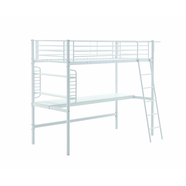 Łóżko DOLCE piętrowe z biurkiem i organizerem, biały - Halmar